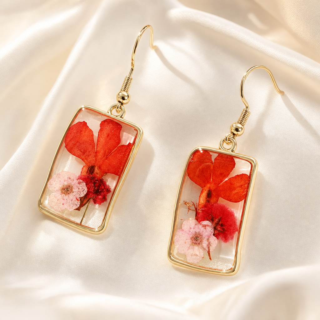 Shorelume White Red Earrings