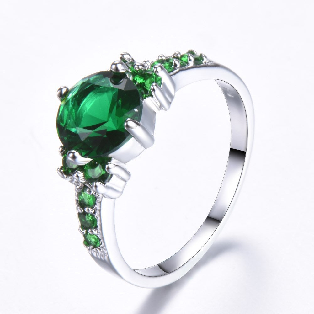Cross-Border Fashion Retro Women's Purple Zircon Ring