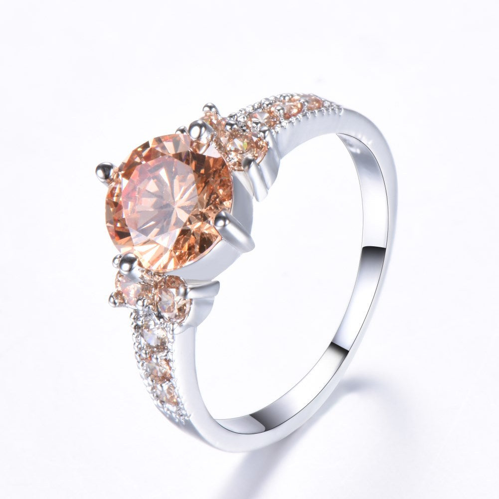 Cross-Border Fashion Retro Women's Purple Zircon Ring
