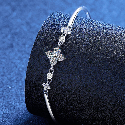 925 Silver Floral Star Bracelet