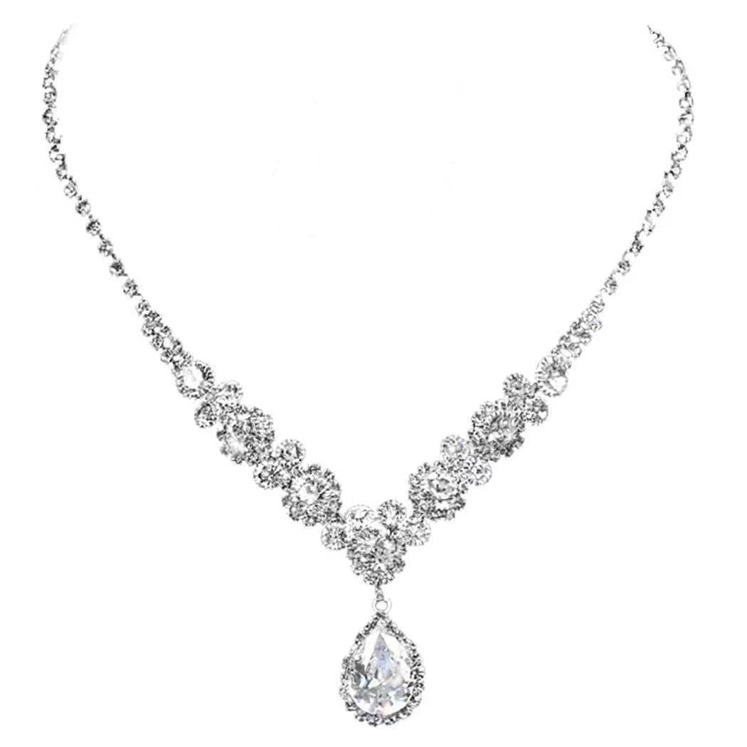 Purple Zircon Floral Necklace