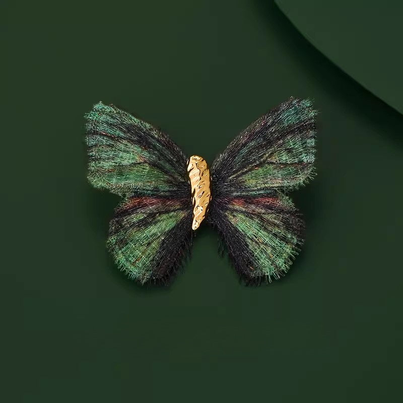 Retro Color Pattern Butterfly Brooch Women's Lightweight Gradient