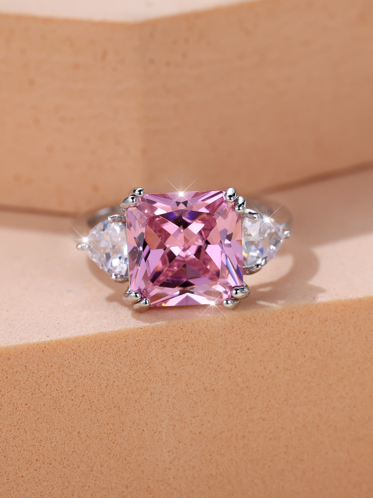 European and American Fashion Hot-Selling Square Zircon Open Ring