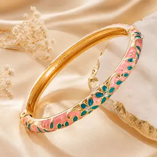 Alloy Floral Moon Bangle