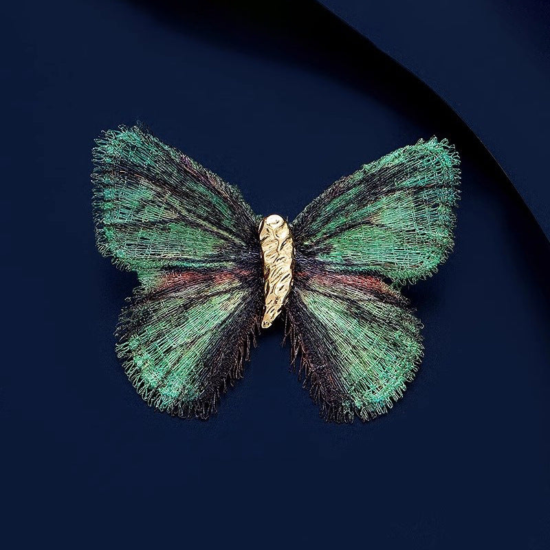Retro Color Pattern Butterfly Brooch Women's Lightweight Gradient