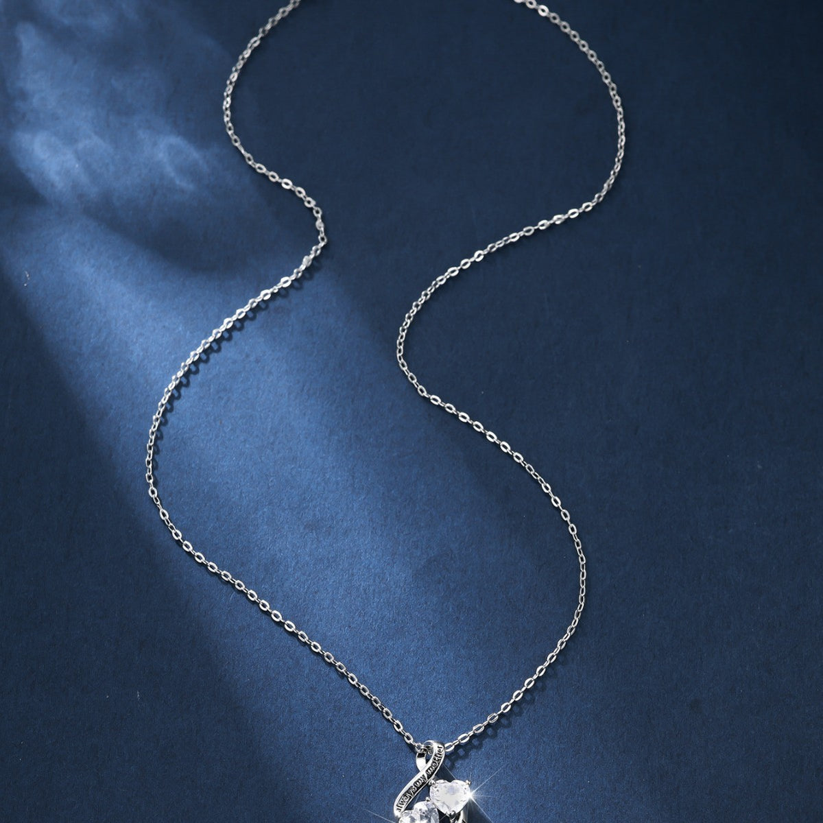 Cross-border European and American double heart-shaped zircon necklace