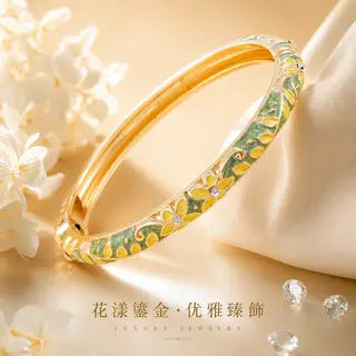 Alloy Floral Moon Bangle