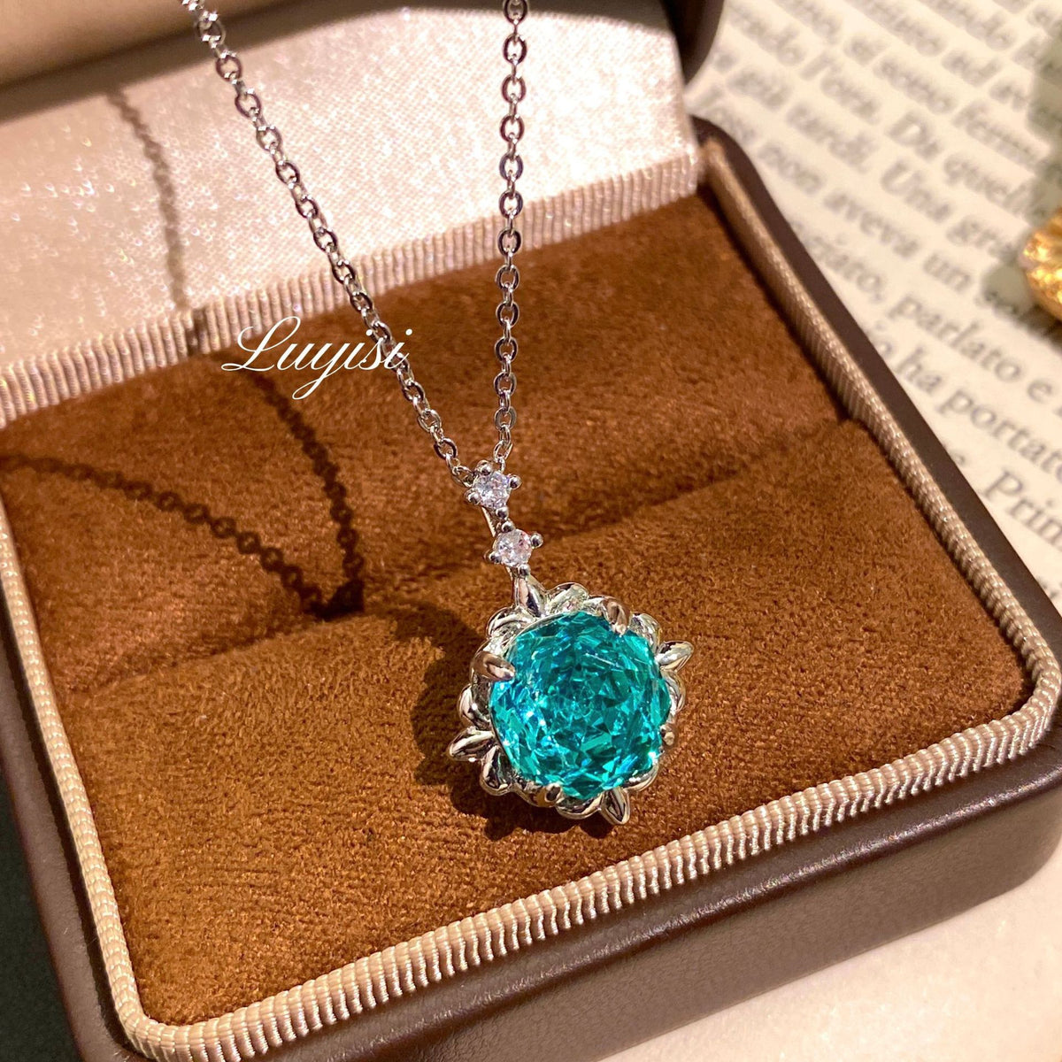 Brass Floral Pendant Necklace