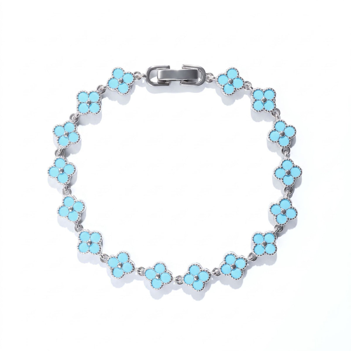 Luxury Enamel Four-Leaf Clover Bracelet