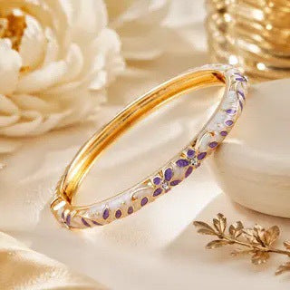 Alloy Floral Moon Bangle