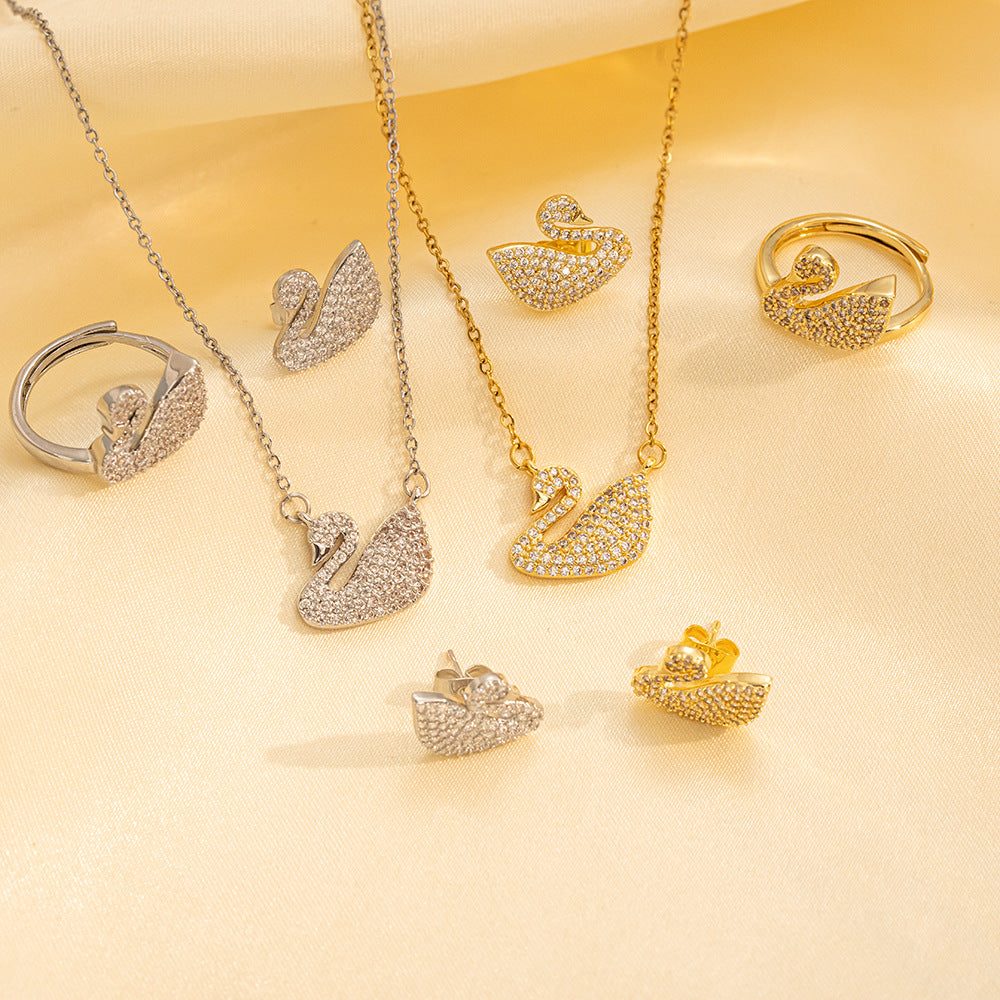 Gold Titanium Steel Pendant Necklace