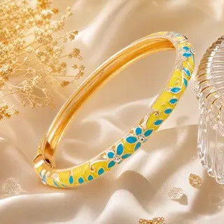 Alloy Floral Moon Bangle