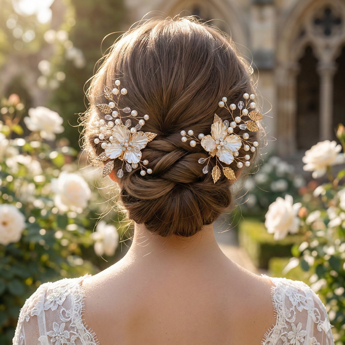 European and American Retro Acrylic Petal Hairpin Forest-Style