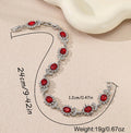Cross-border Explosive Light Luxury Women's Colorful Zircon Flower Branches and Leaves Bracelet