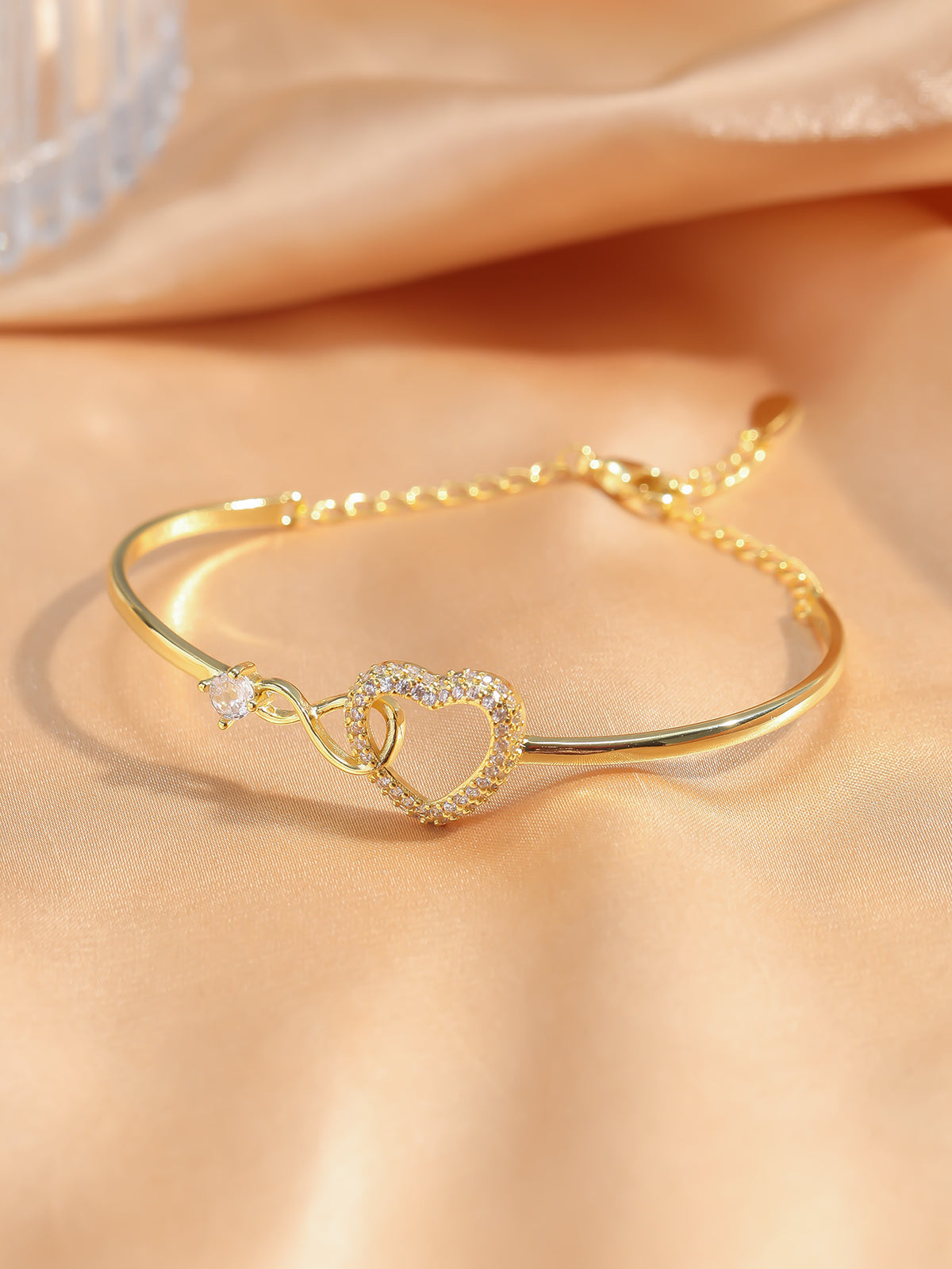 Gold Brass Heart Bangle