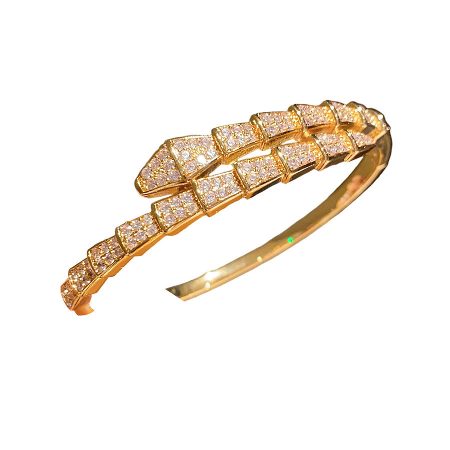 18K Real Gold Electroplated Snake-Shaped Splicing Buckle Bracelet