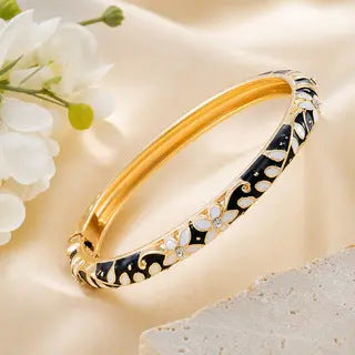 Alloy Floral Moon Bangle