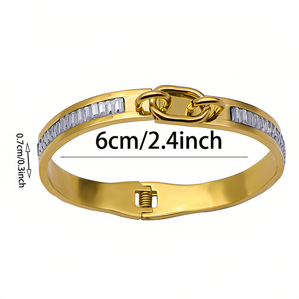 Gold Titanium Steel Butterfly Bow Bangle