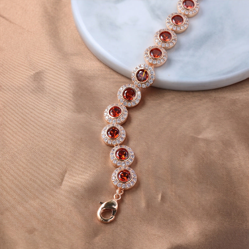 Light luxury copper inlaid zircon bracelet