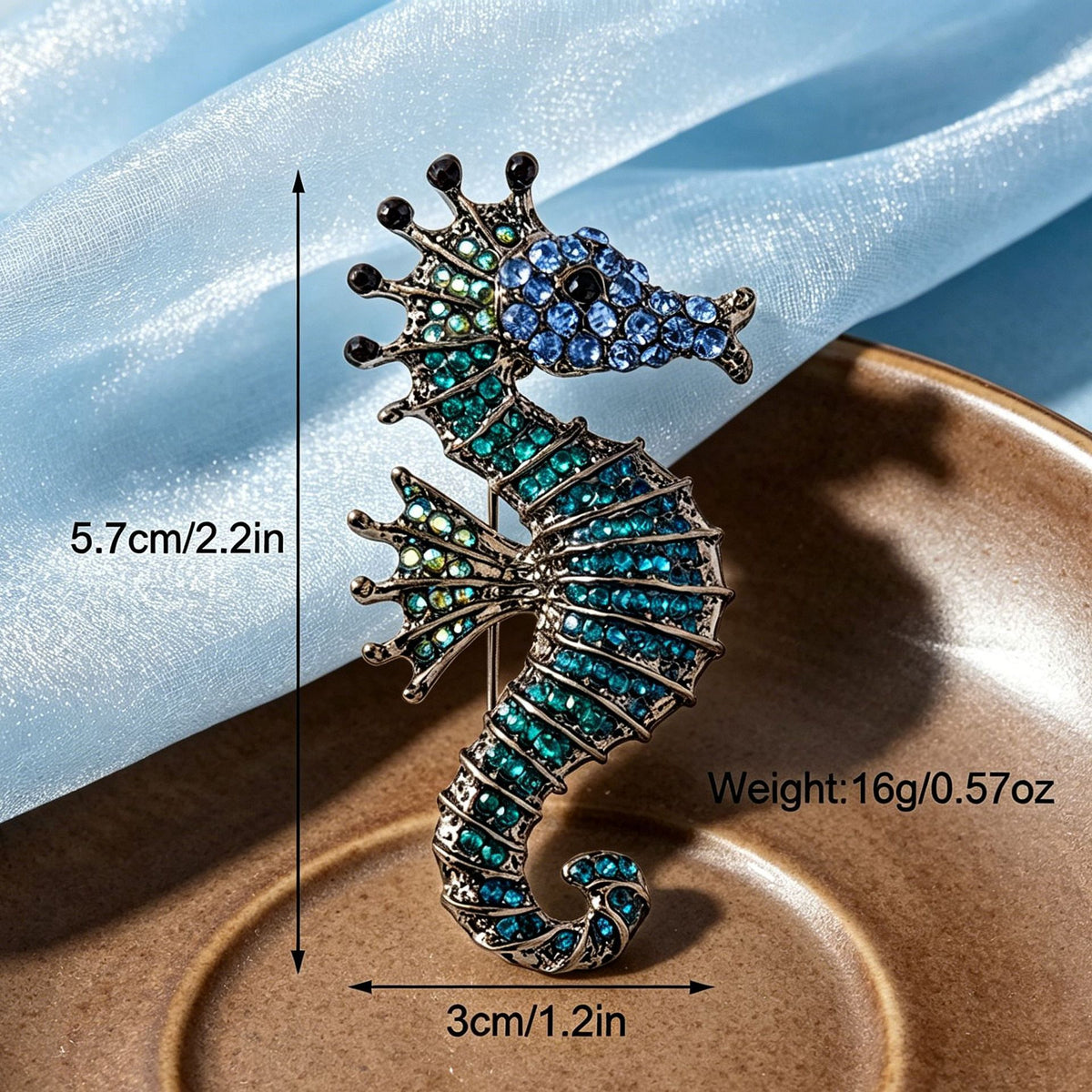 Summer Haidian Resort Style Seahorse Brooch European and