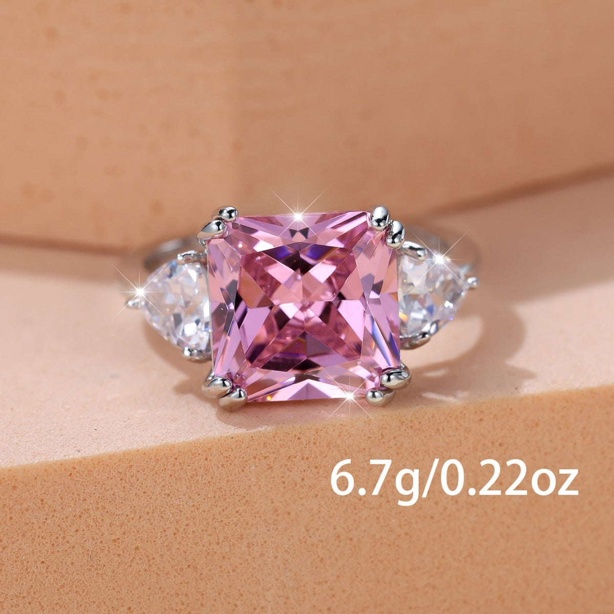 European and American Fashion Hot-Selling Square Zircon Open Ring