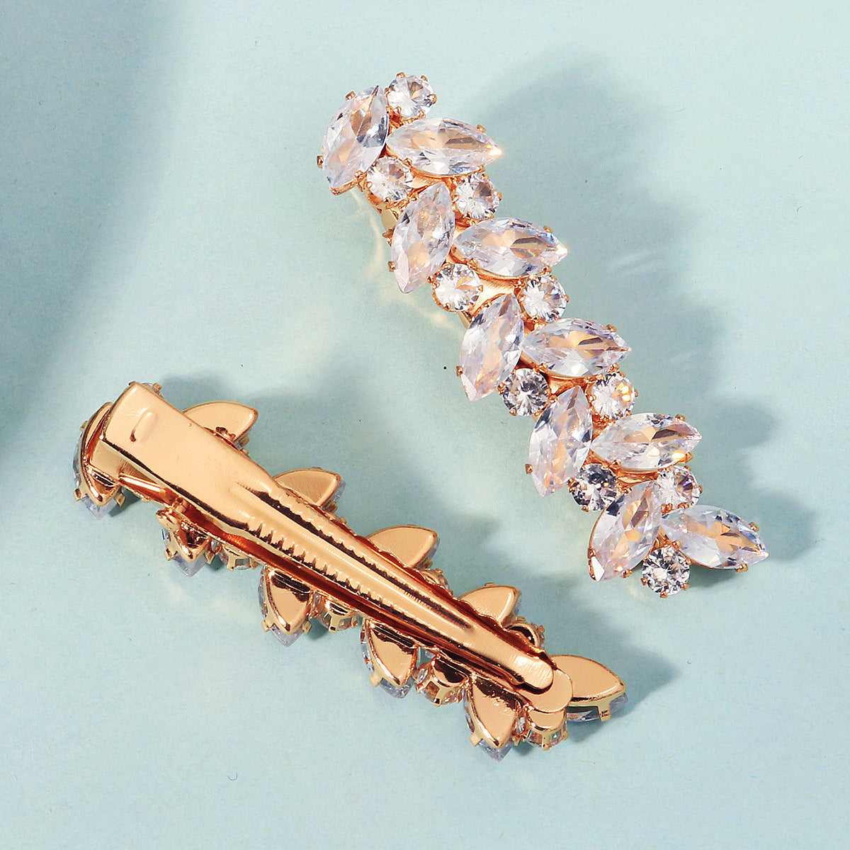 Forest Leaf Zircon Hairpin Pair for Daily Dating