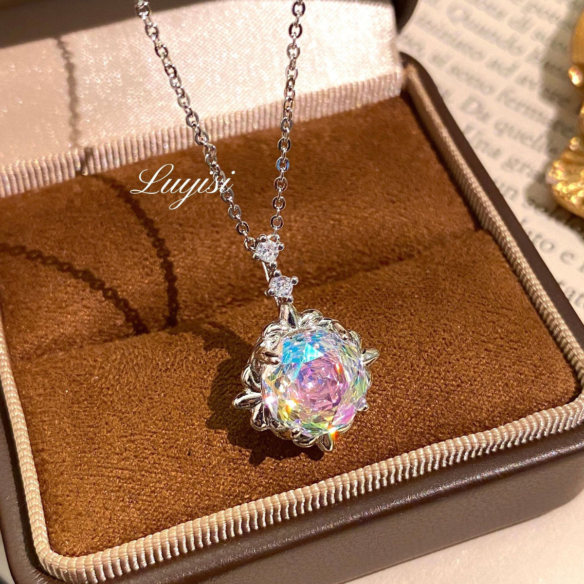 Brass Floral Pendant Necklace