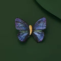 Retro Color Pattern Butterfly Brooch Women's Lightweight Gradient