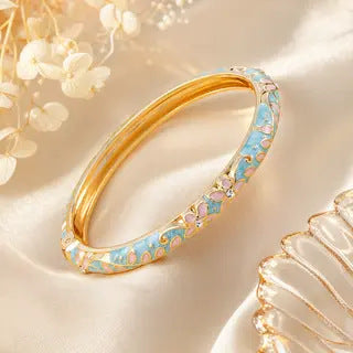 Alloy Floral Moon Bangle