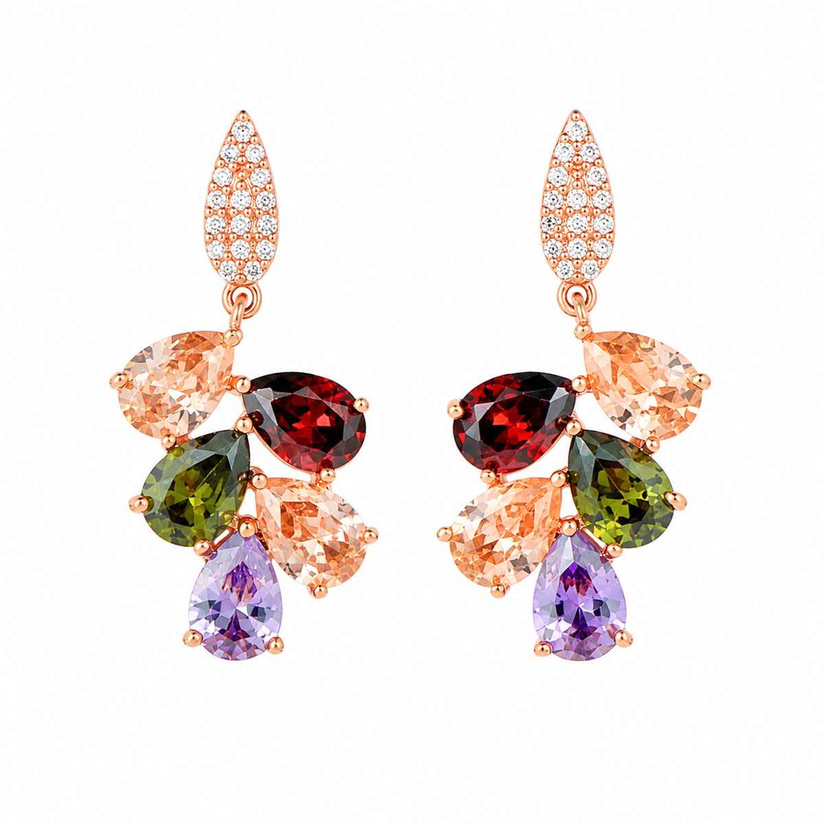 Gold Brass Floral Earring