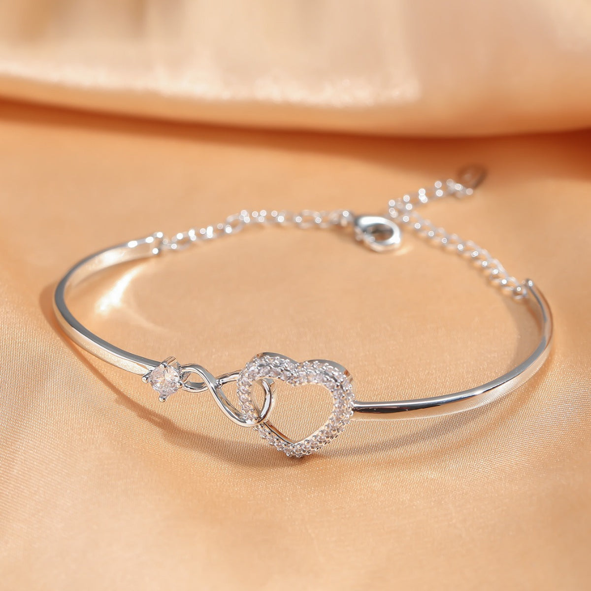 Gold Brass Heart Bangle