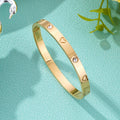 Gold Titanium Steel Heart Bangle