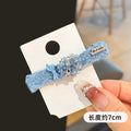 Light Luxury Full Diamond Blue Bow Hair Clip