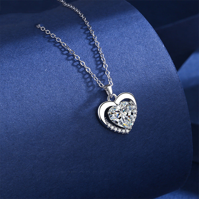 Titanium Steel Heart Cross Necklace
