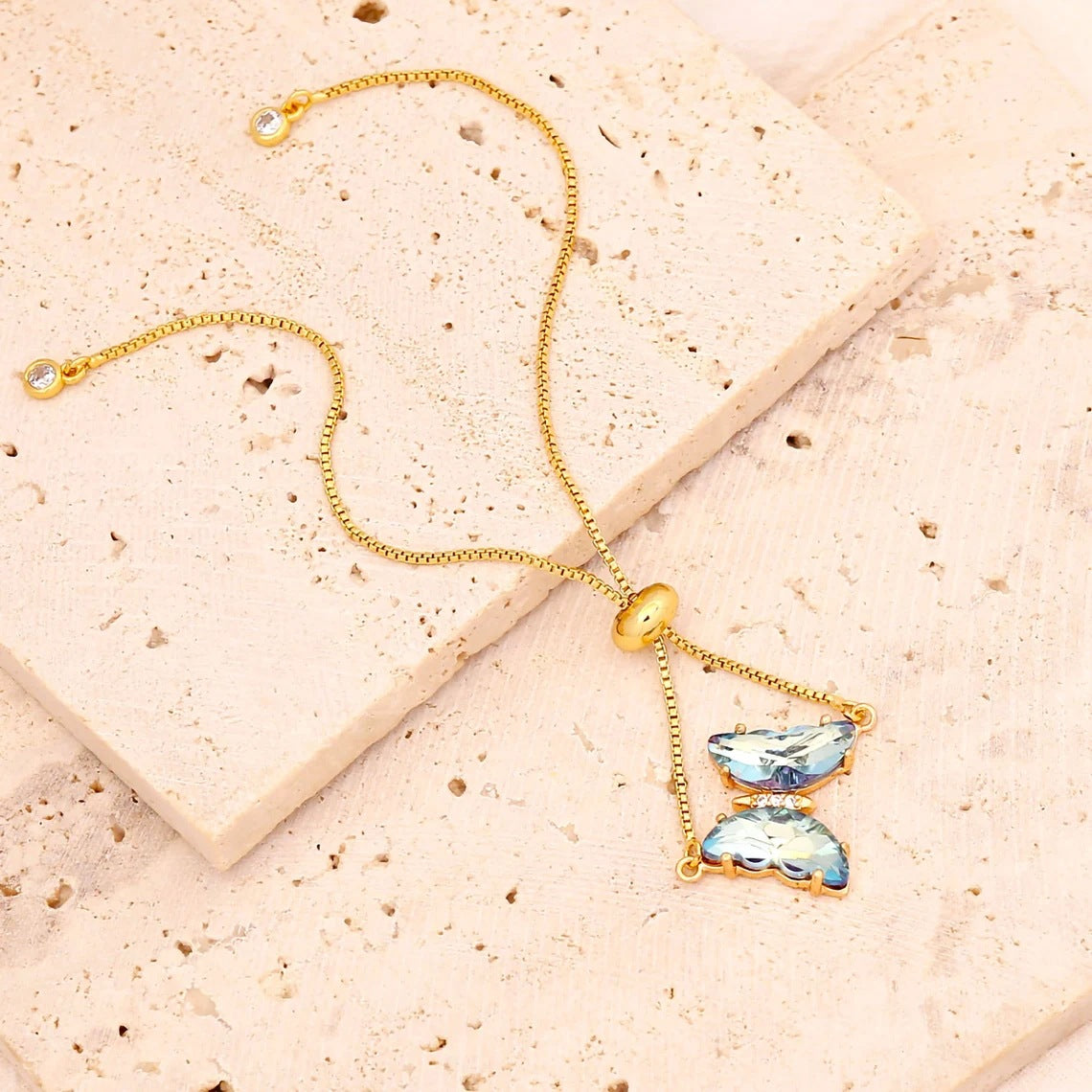 Yunjin European and American Cross-border Jewelry Color Zircon Butterfly Bracelet