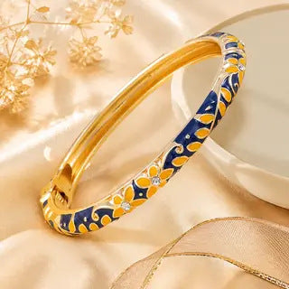 Alloy Floral Moon Bangle