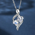 Cross-border European and American double heart-shaped zircon necklace