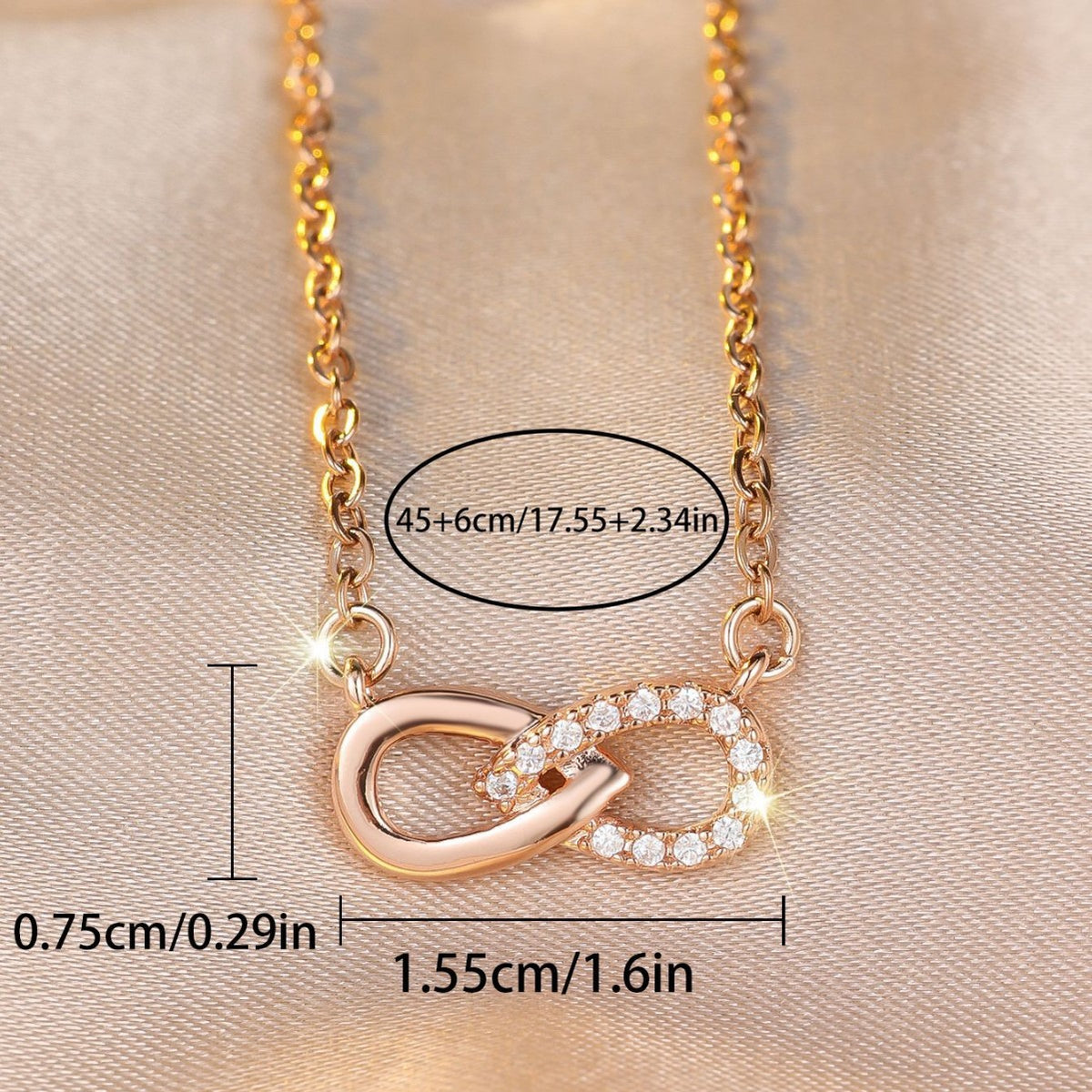 European and American light luxury interwoven ring pendant necklace