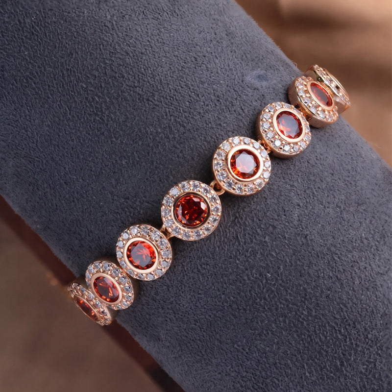 Light luxury copper inlaid zircon bracelet