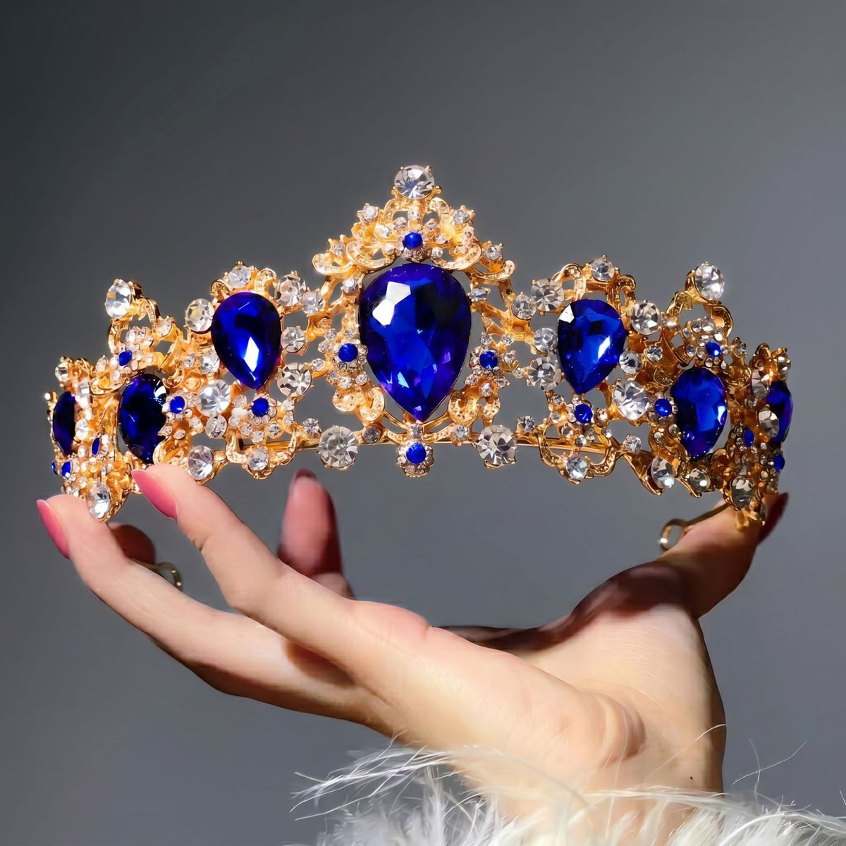 European and American Baroque Retro Bride Rhinestone Crown