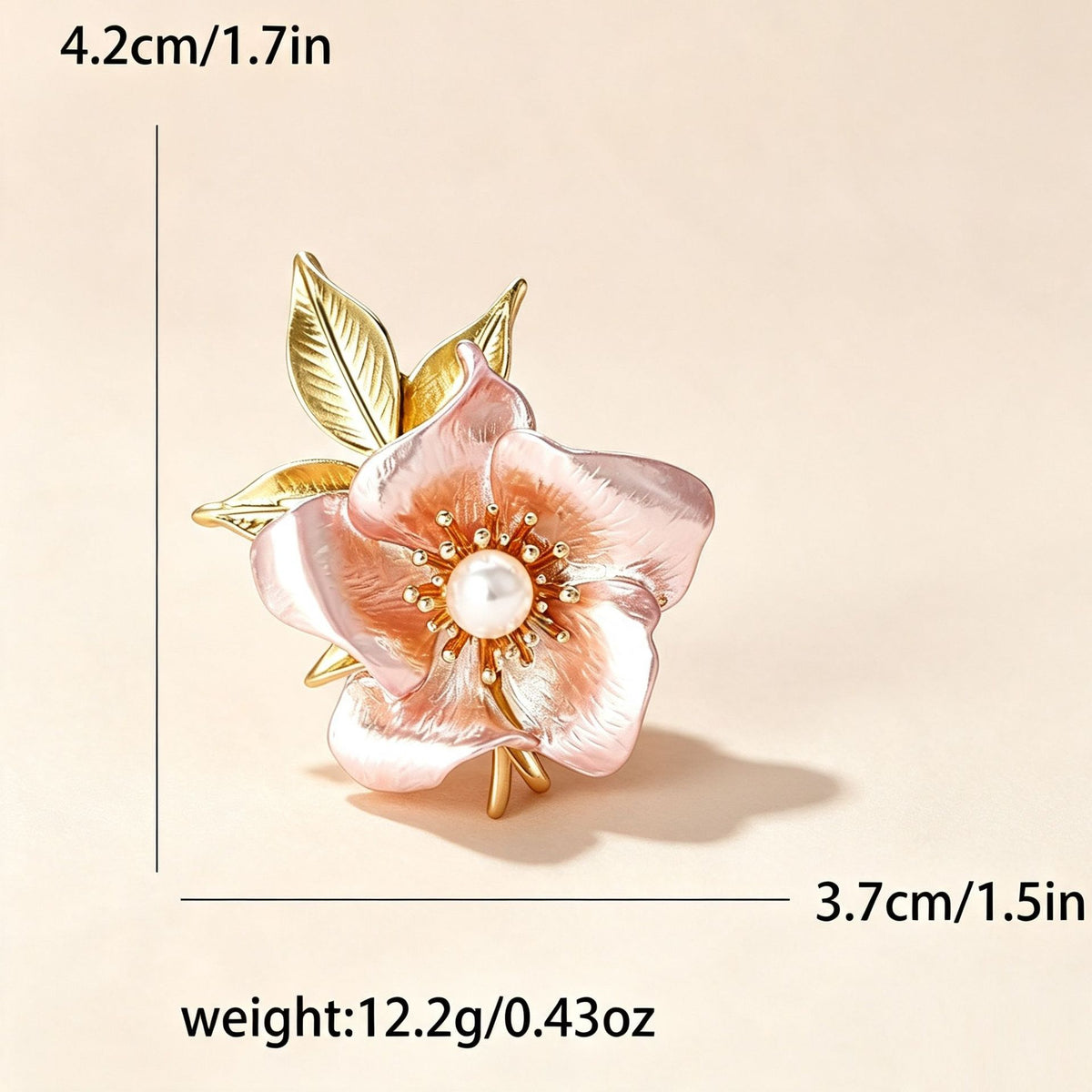 Warm-toned pearl stamen camellia brooch light luxury fashion