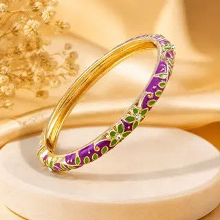 Alloy Floral Moon Bangle