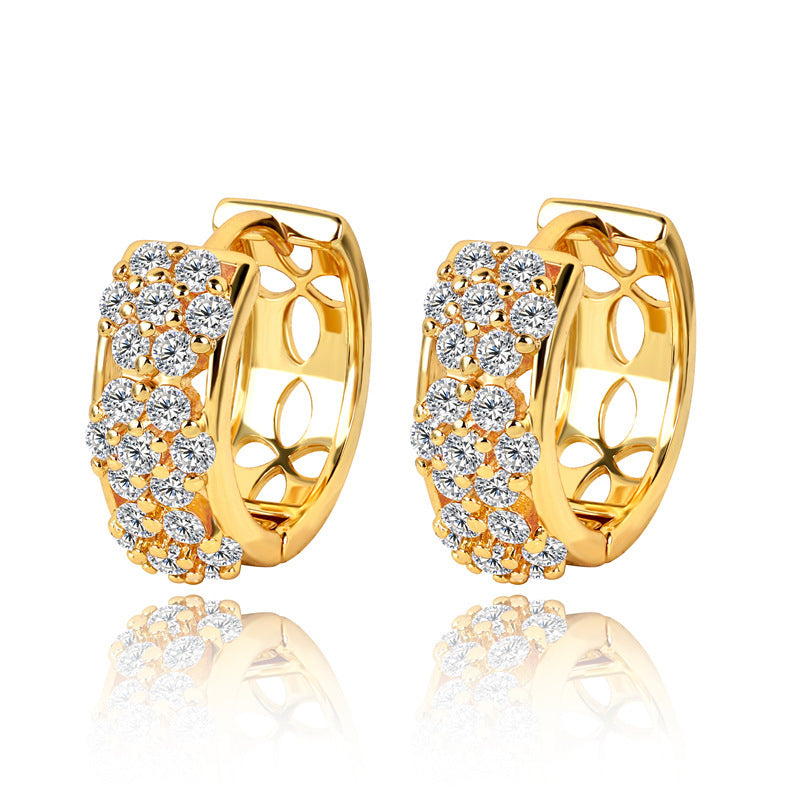 Gold Brass Letter Earring
