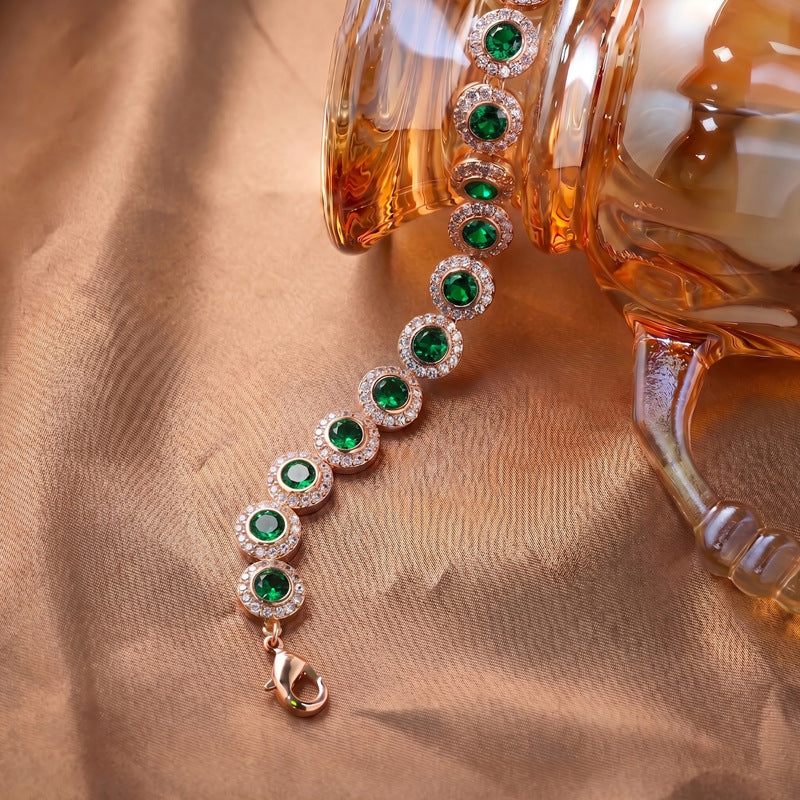 Light luxury copper inlaid zircon bracelet