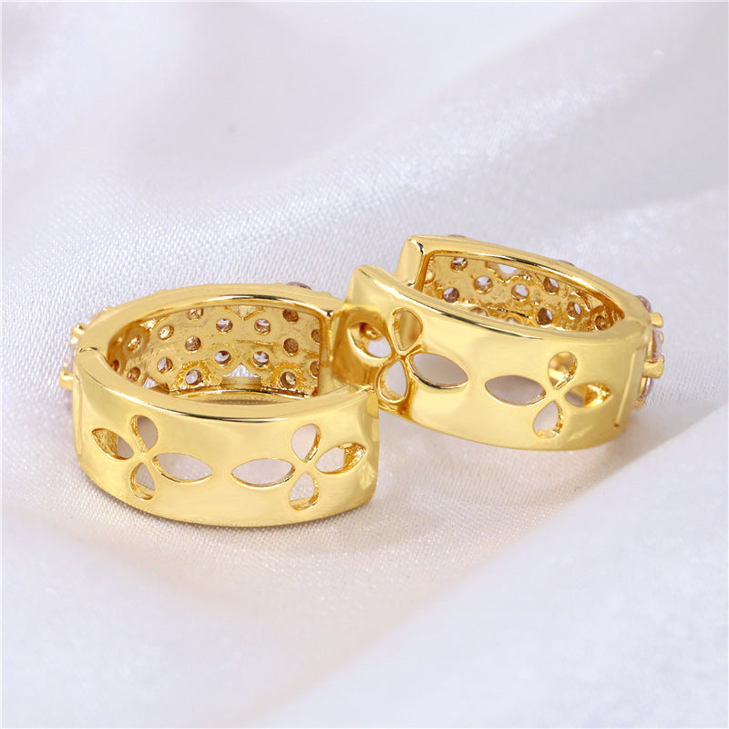 Gold Brass Letter Earring
