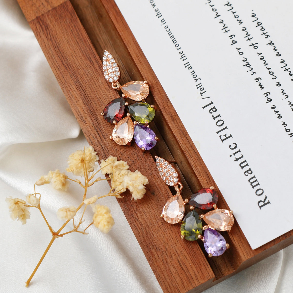 Gold Brass Floral Earring