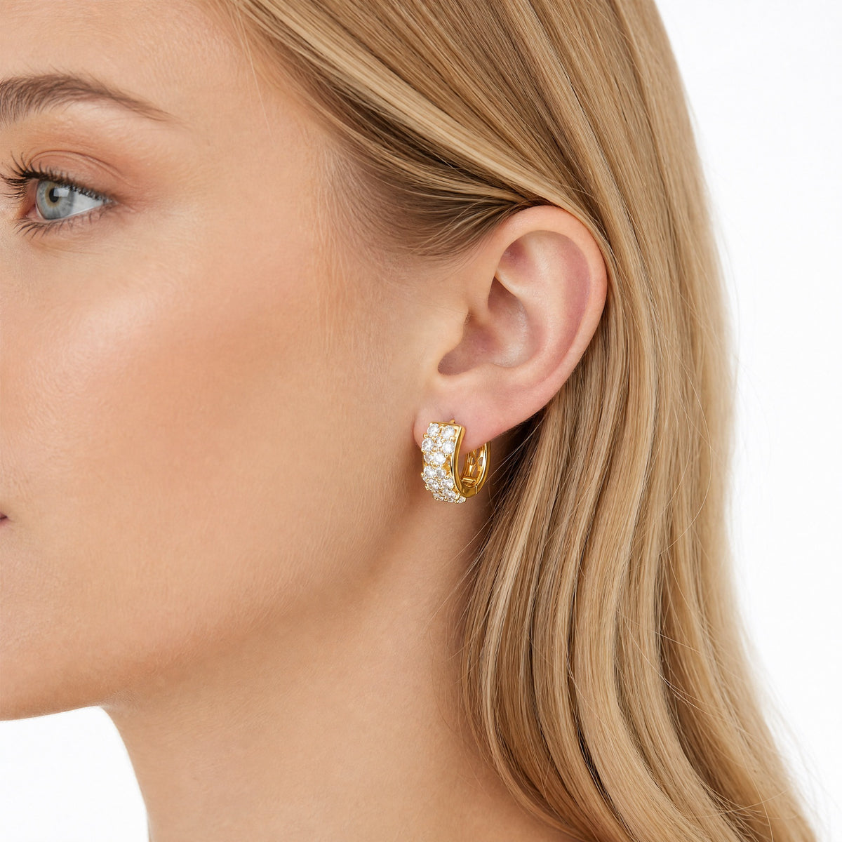 Gold Brass Letter Earring