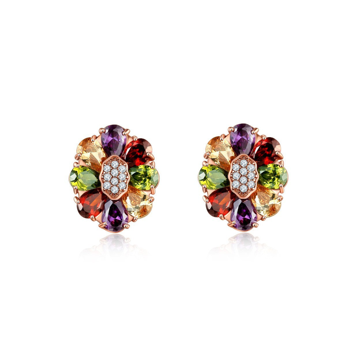 Gold Brass Floral Earring