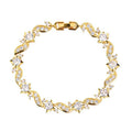 New European and American fashion trendy cross-border accessories creative simple copper zircon leaf bracelet