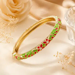 Alloy Floral Moon Bangle